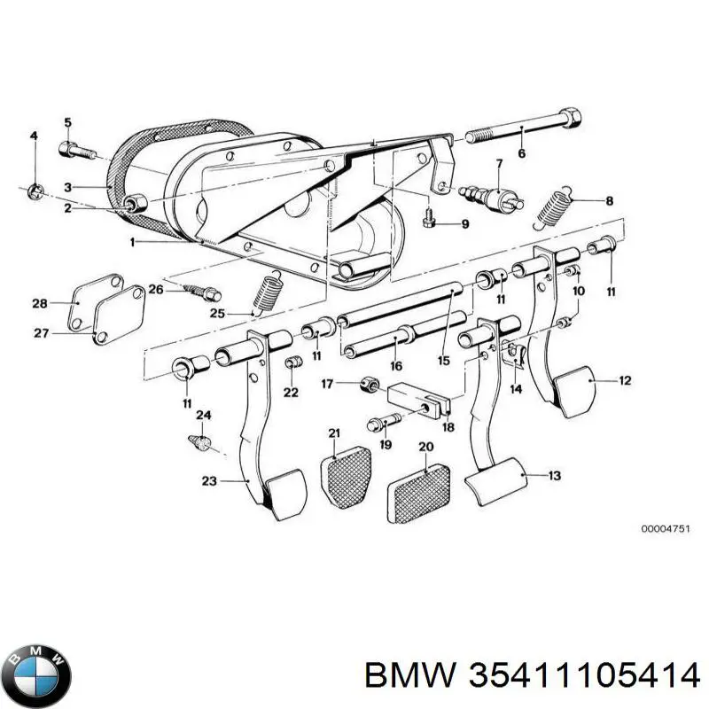 Compre 35411105414 BMW Pedal de gás (de acelerador)