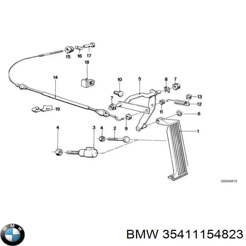 35411154823 BMW Cabo/pedal de gás (de acelerador)