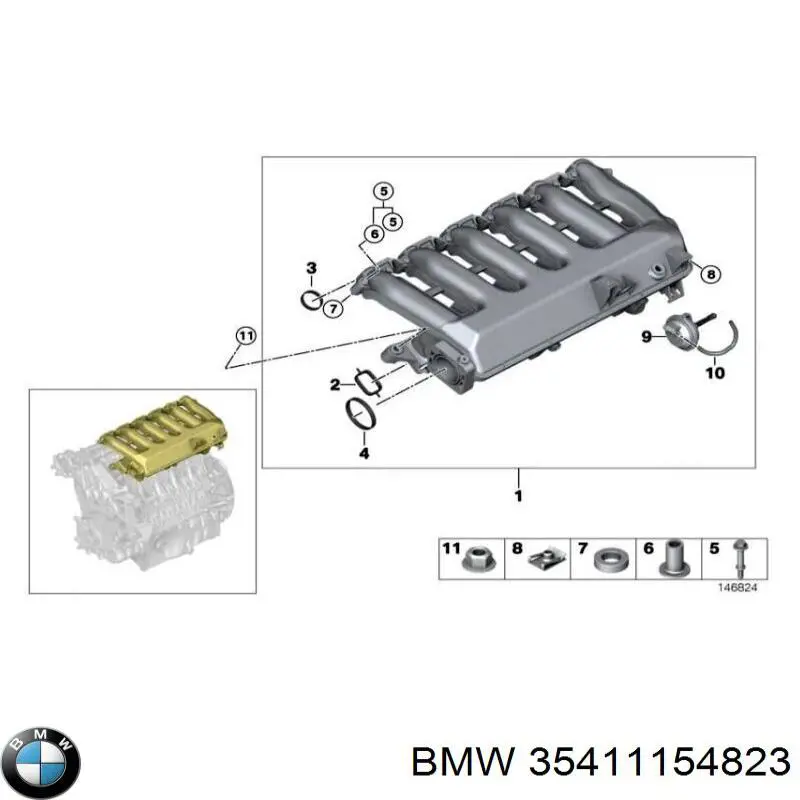 Cabo/pedal de gás (de acelerador) BMW 35411154823 preço, a partir de 24,65 USD