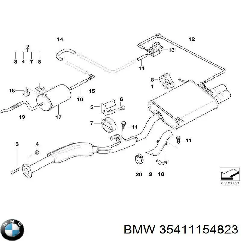 Compre 35411154823 BMW Cabo/pedal de gás (de acelerador)