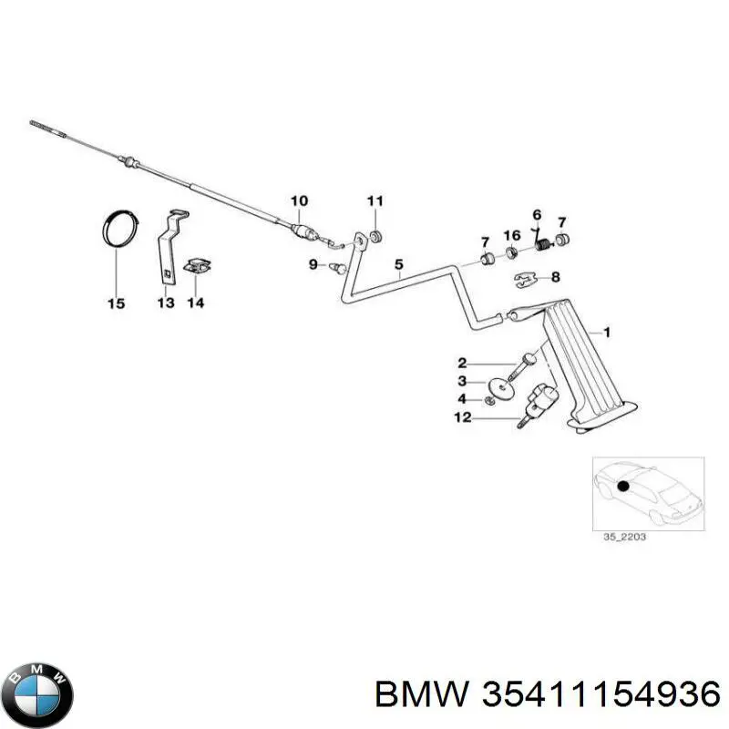 Pedal de gás (de acelerador) BMW 1154936 preço, a partir de 119,53 USD