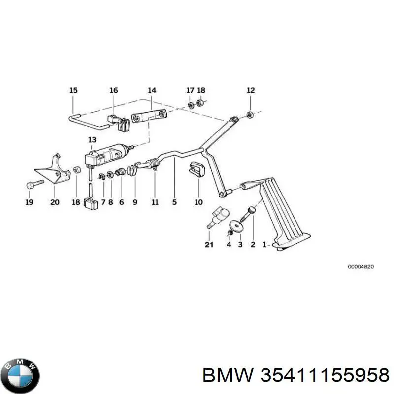 Compre 35411155958 BMW Cabo/pedal de gás (de acelerador)