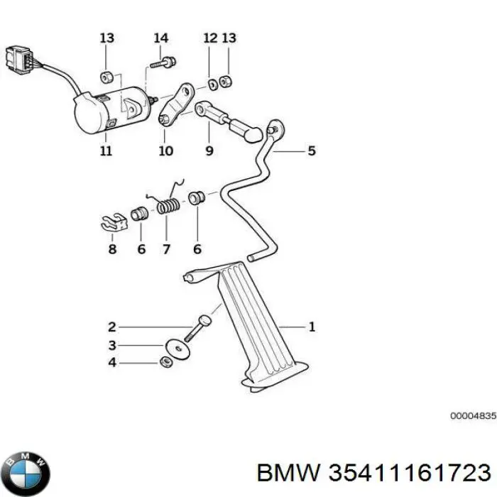 35411161723 BMW Pedal de gás (de acelerador)