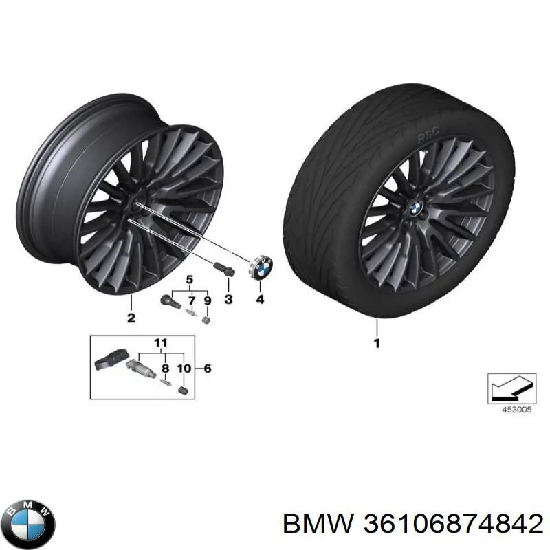 36106874842 BMW Válvula para a roda