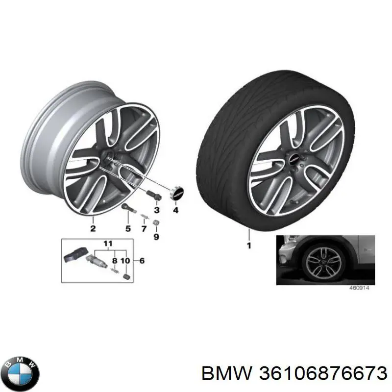 Fixação de sensor de pressão de ar nos pneus BMW 36106876673 preço, a partir de 34,55 USD