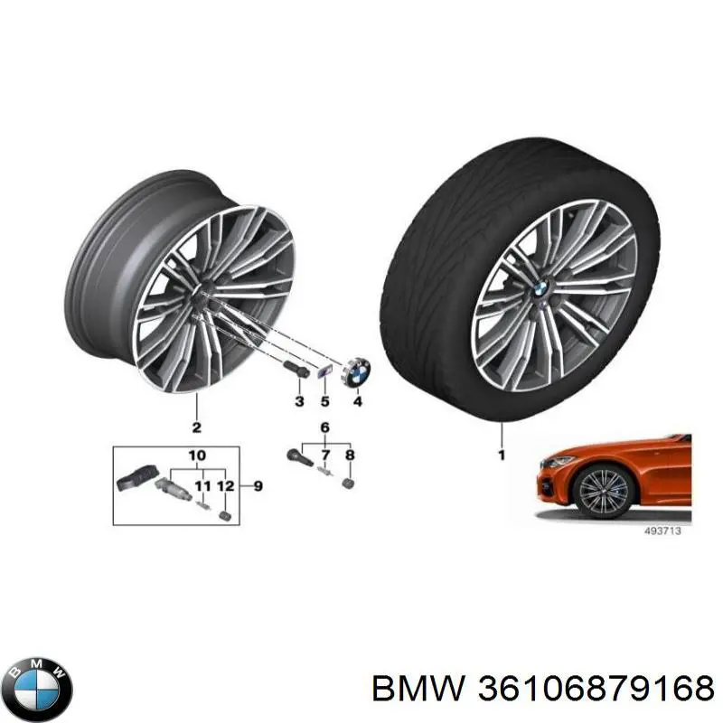 36106879168 BMW Fixação de sensor de pressão de ar nos pneus
