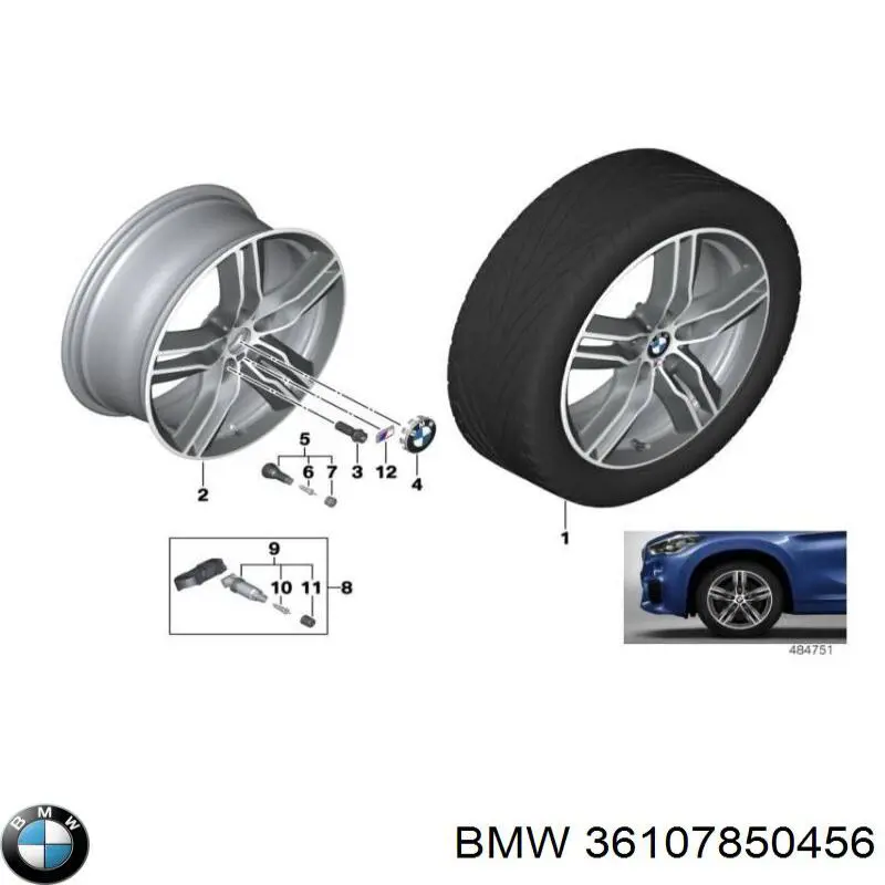 Discos de roda de aleação ligeira (de aleação ligeira, de titânio) BMW 36107850456 preço, a partir de 721,52 USD