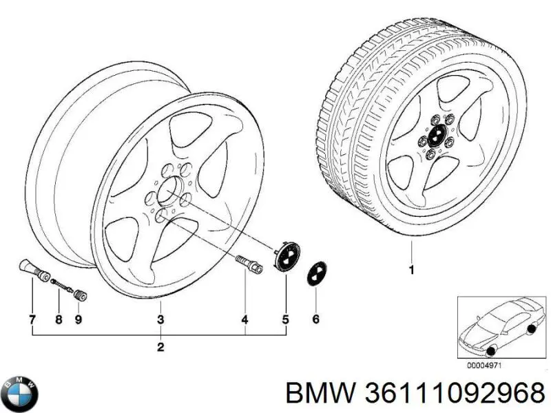 Discos de roda de aleação ligeira (de aleação ligeira, de titânio) BMW 36111092968 preço, a partir de 86,00 USD
