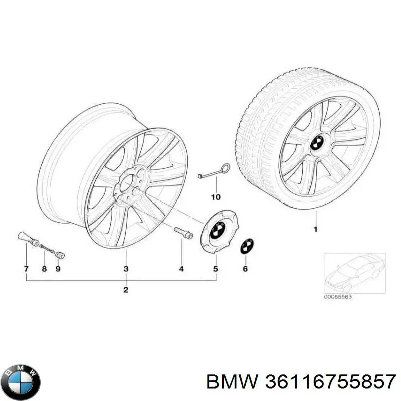 Discos de roda de aleação ligeira (de aleação ligeira, de titânio) BMW 36116755857 preço, a partir de 210,00 USD