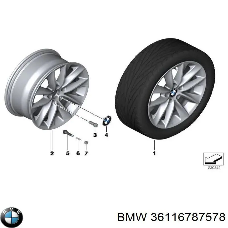 36116787578 BMW Discos de roda de aleação ligeira (de aleação ligeira, de titânio)