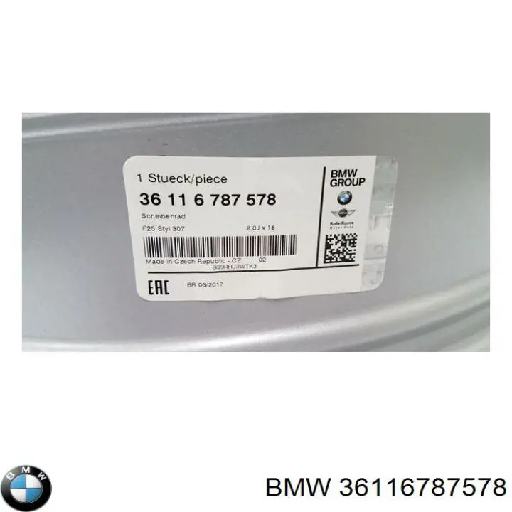 Discos de roda de aleação ligeira (de aleação ligeira, de titânio) BMW 36116787578 preço, a partir de 434,71 USD