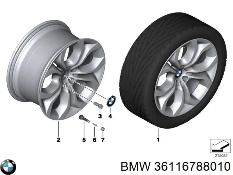 36116788010 BMW Discos de roda de aleação ligeira (de aleação ligeira, de titânio)