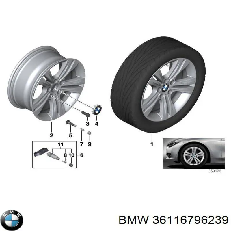 36116796239 BMW Discos de roda de aleação ligeira (de aleação ligeira, de titânio)