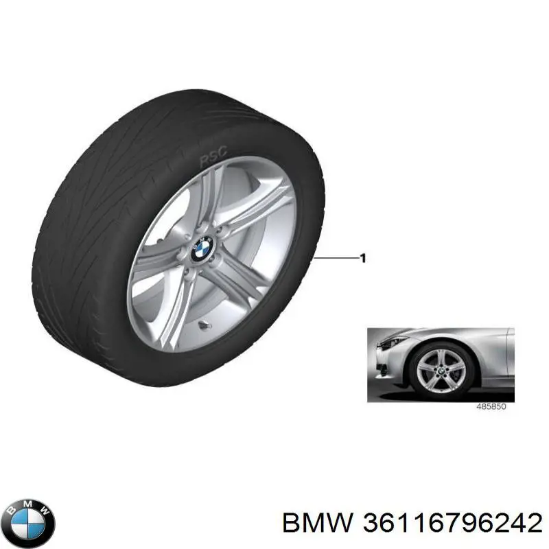 36116796242 BMW Discos de roda de aleação ligeira (de aleação ligeira, de titânio)