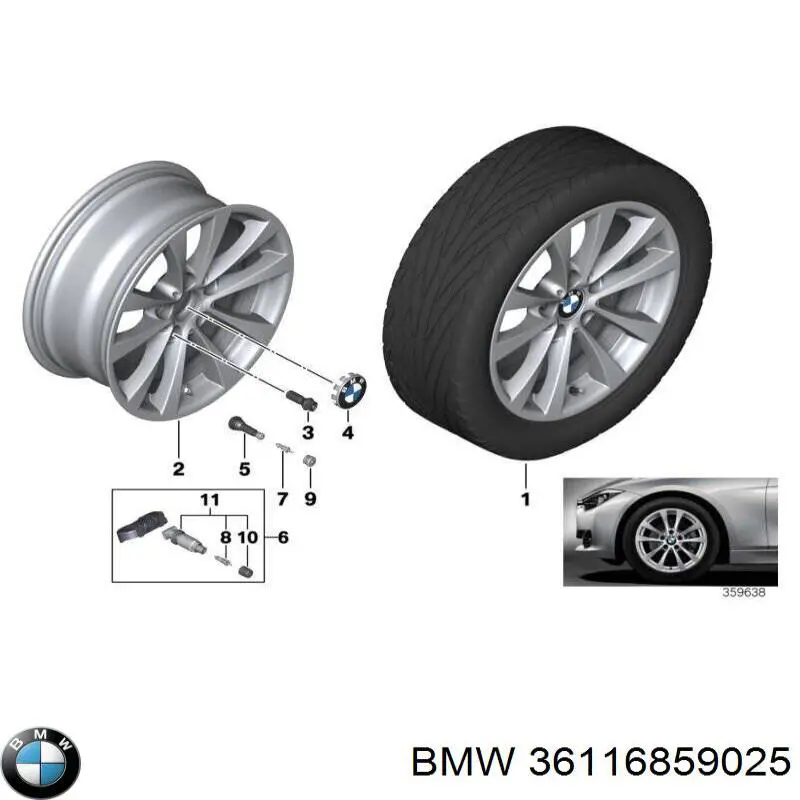 Discos de roda de aleação ligeira (de aleação ligeira, de titânio) BMW 36116859025 preço, a partir de 246,87 USD