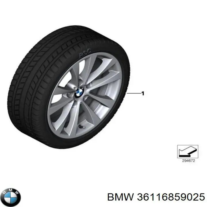 Compre 36116859025 BMW Discos de roda de aleação ligeira (de aleação ligeira, de titânio)