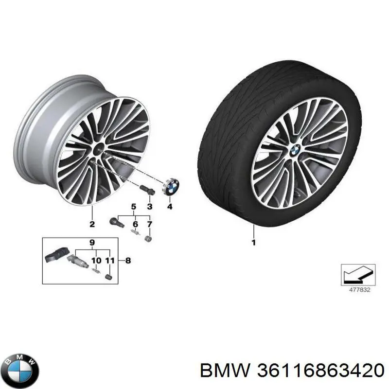 Discos de roda de aleação ligeira (de aleação ligeira, de titânio) BMW 36116863420 preço, a partir de 423,01 USD
