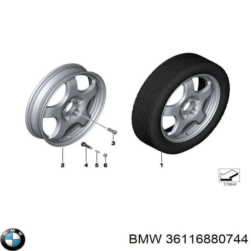 36116880744 BMW Roda de emergência