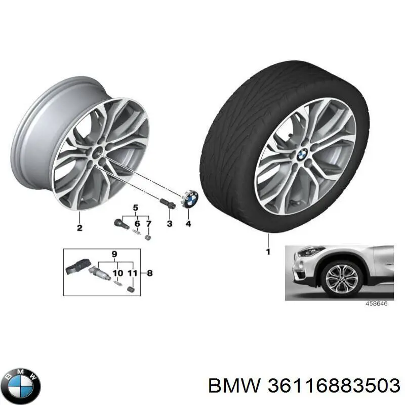 Discos de roda de aleação ligeira (de aleação ligeira, de titânio) BMW 36116883503 preço, a partir de 548,34 USD