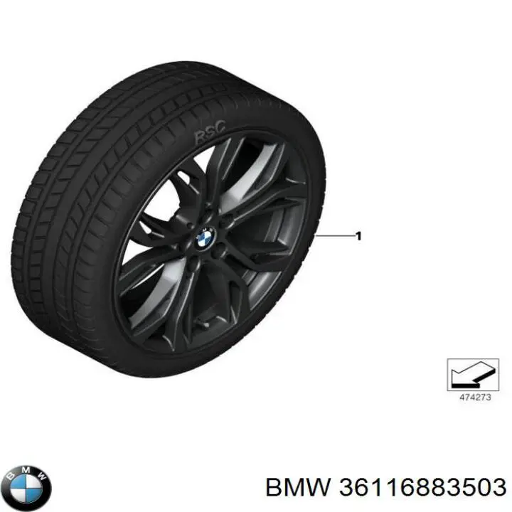 36116883503 BMW Discos de roda de aleação ligeira (de aleação ligeira, de titânio)