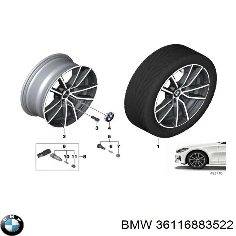 Discos de roda de aleação ligeira (de aleação ligeira, de titânio) BMW 36116883522 preço, a partir de 599,30 USD