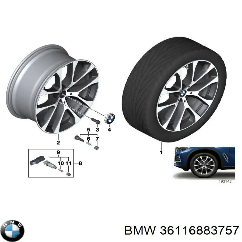 Discos de roda de aleação ligeira (de aleação ligeira, de titânio) BMW 36116883757 preço, a partir de 1105,67 USD