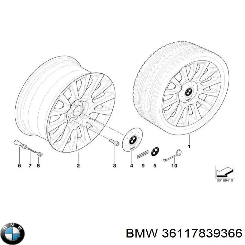 36117839366 BMW Discos de roda de aleação ligeira (de aleação ligeira, de titânio)