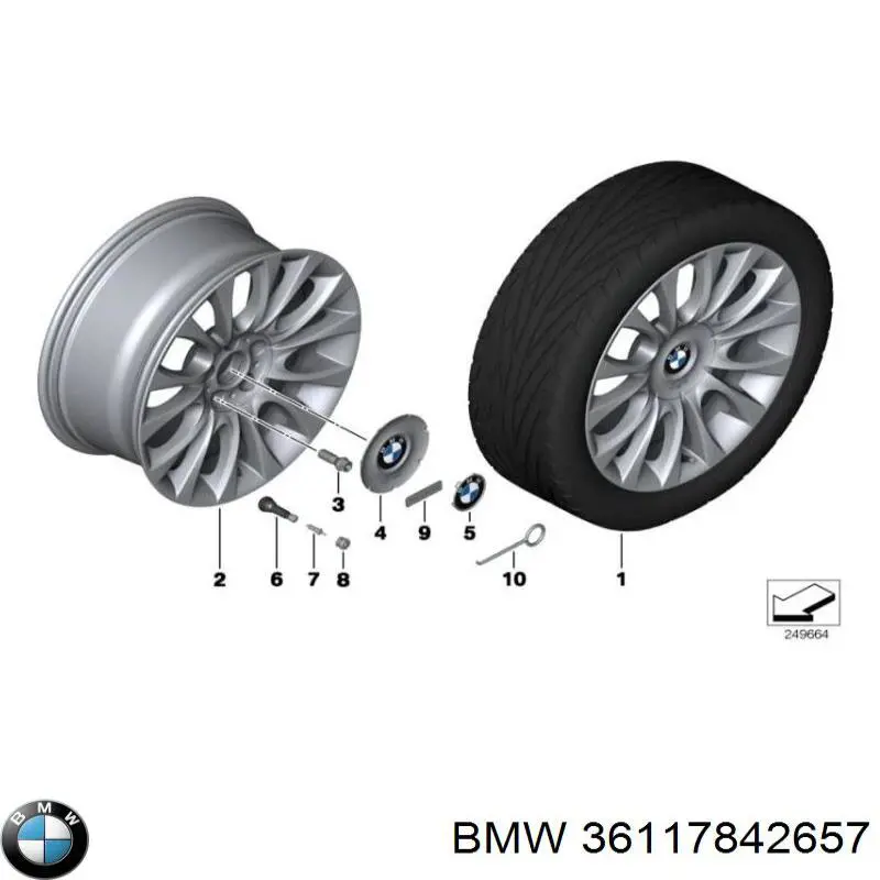 Discos de roda de aleação ligeira (de aleação ligeira, de titânio) BMW 36117842657 preço, a partir de 1012,50 USD