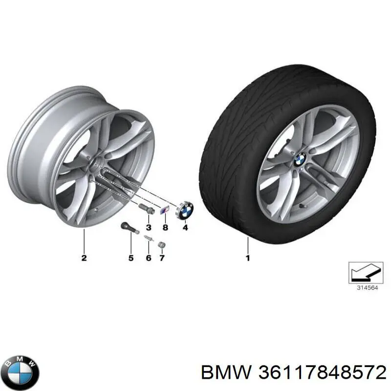 Discos de roda de aleação ligeira (de aleação ligeira, de titânio) BMW 36117848572 preço, a partir de 678,88 USD