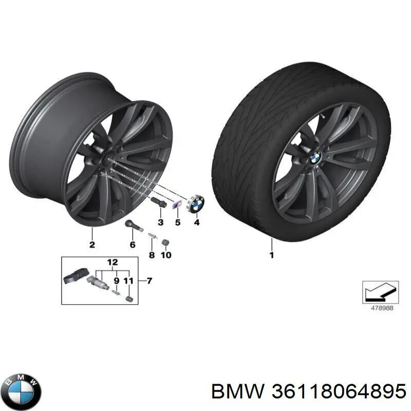 Discos de roda de aleação ligeira (de aleação ligeira, de titânio) BMW 36118064895 preço, a partir de 1203,01 USD