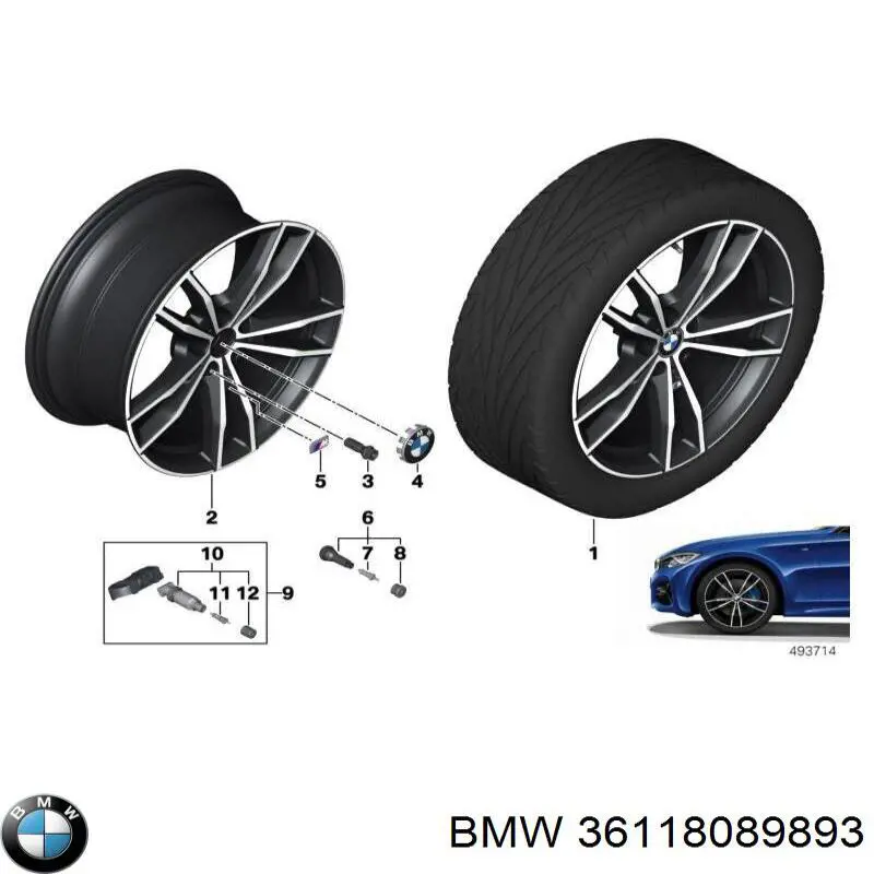 36118089893 BMW Discos de roda de aleação ligeira (de aleação ligeira, de titânio)