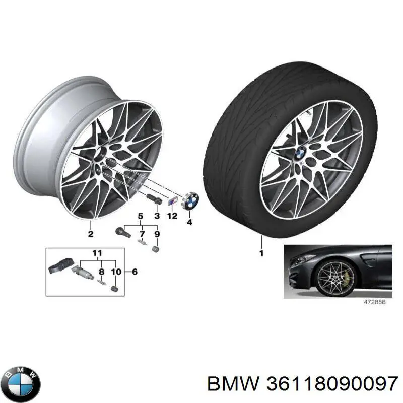 36118090097 BMW Discos de roda de aleação ligeira (de aleação ligeira, de titânio)
