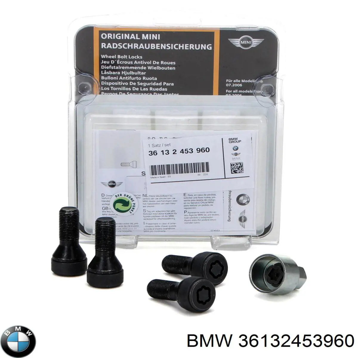 36132453960 BMW Parafuso de roda