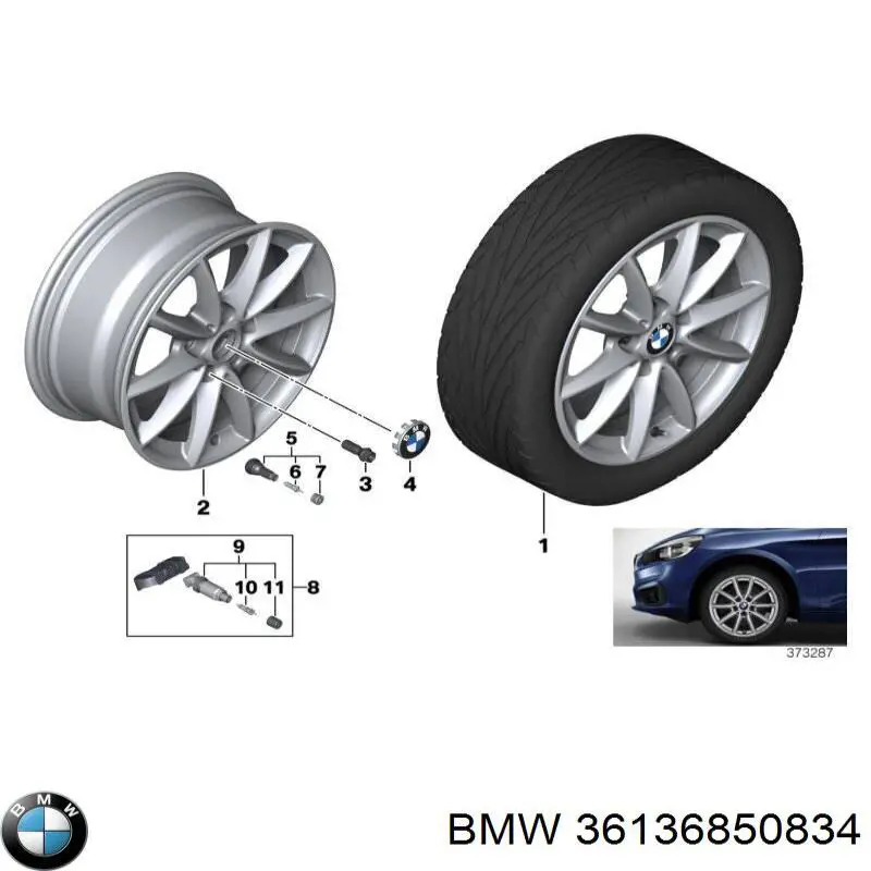 Compre 36136850834 BMW Coberta de disco de roda