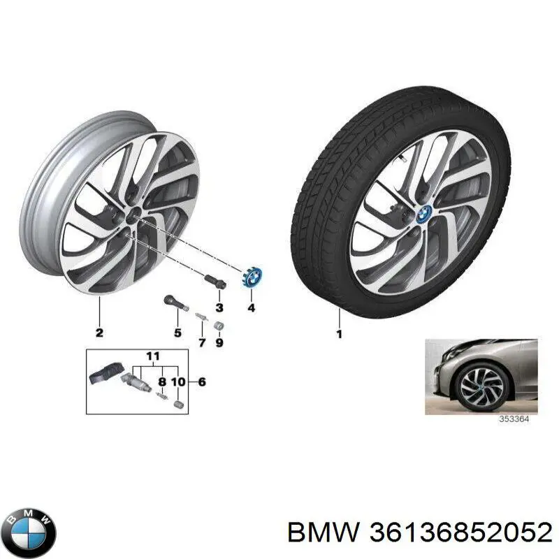 Compre 36136852052 BMW Coberta de disco de roda