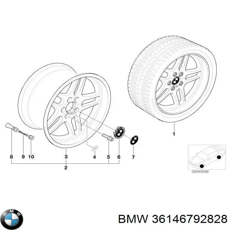 36146792828 BMW Sensor de pressão de ar nos pneus