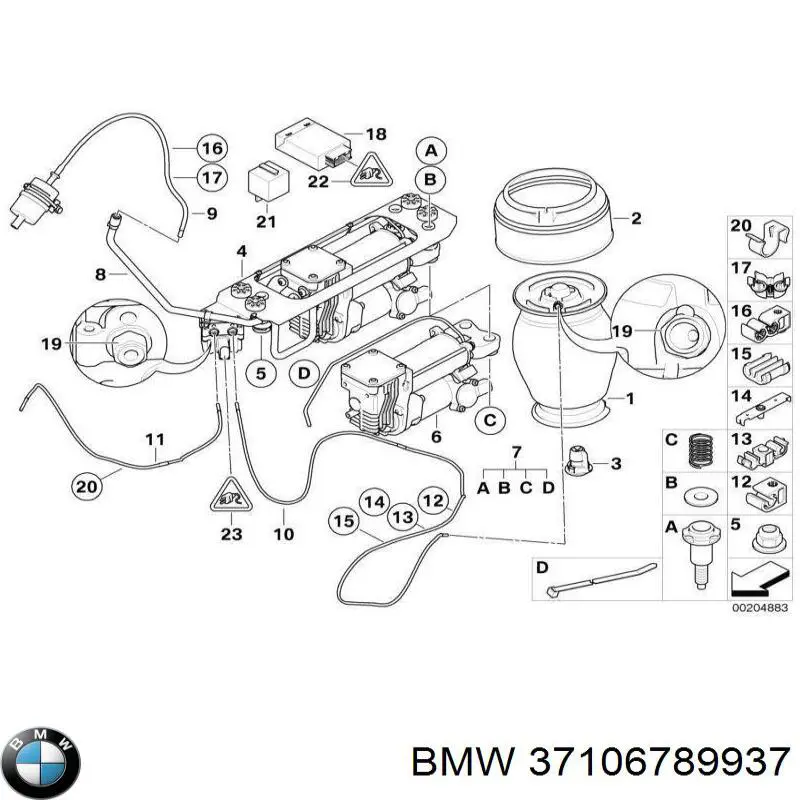 Compressor de bombeio pneumático (de amortecedores) BMW 37106789937 preço, a partir de 481,76 USD