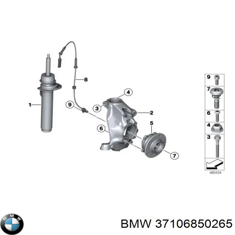 Amortecedor dianteiro esquerdo BMW 37116865545 preço, a partir de 260,81 USD