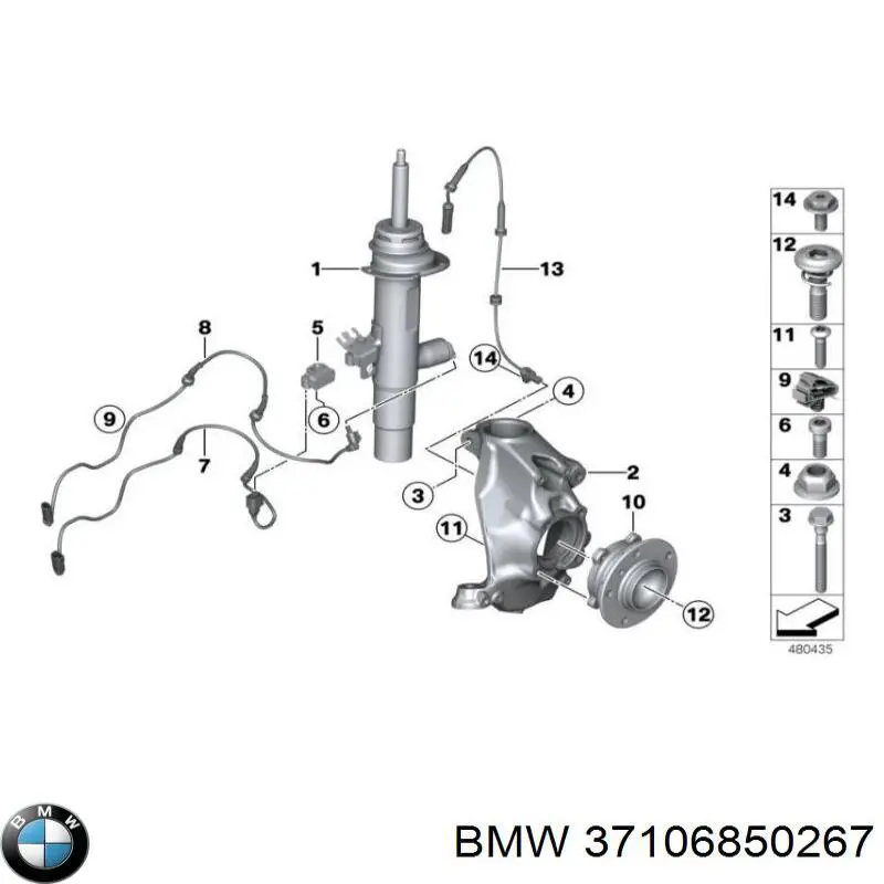 Compre 37116851555 BMW Amortecedor dianteiro esquerdo