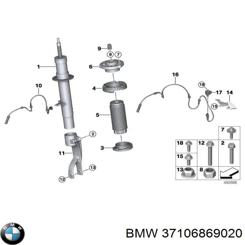 Amortecedor dianteiro direito BMW 37106869020 preço, a partir de 247,33 USD