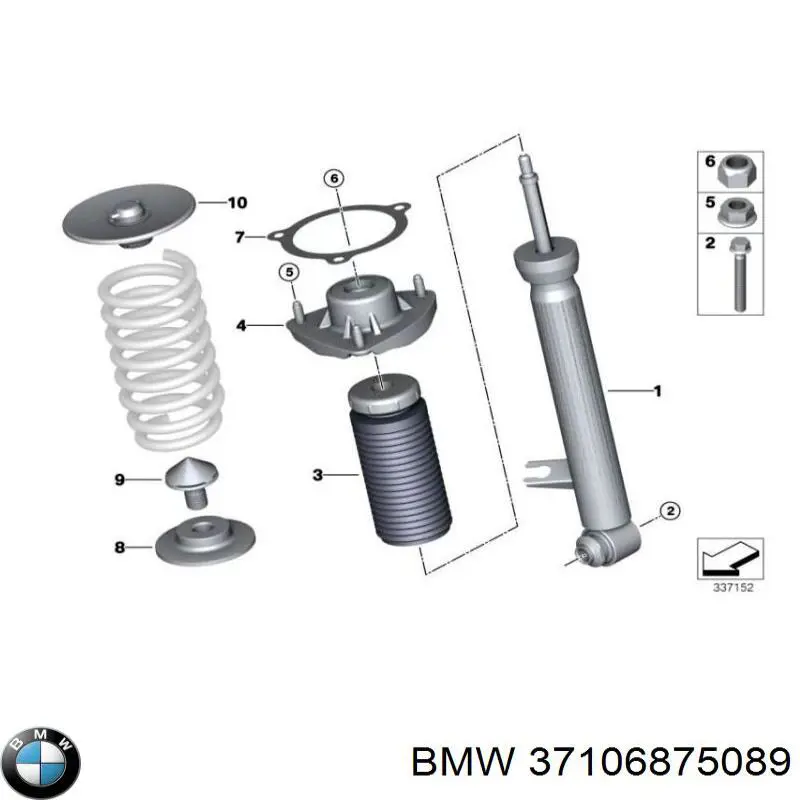 Amortecedor traseiro esquerdo BMW 37106875089 preço, a partir de 150,36 USD