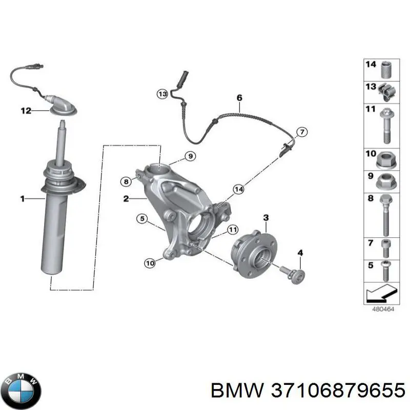 37106879655 BMW Amortecedor dianteiro esquerdo