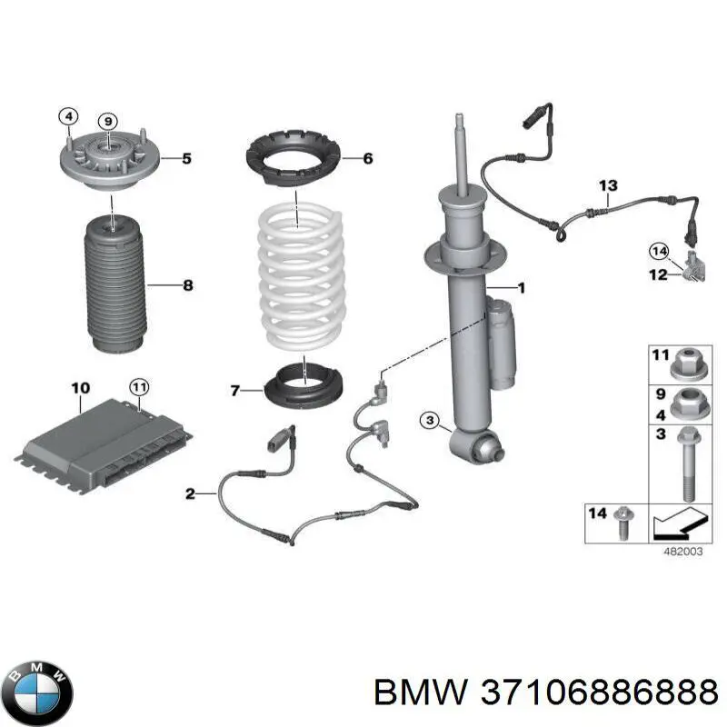 37106886888 BMW Amortecedor traseiro direito