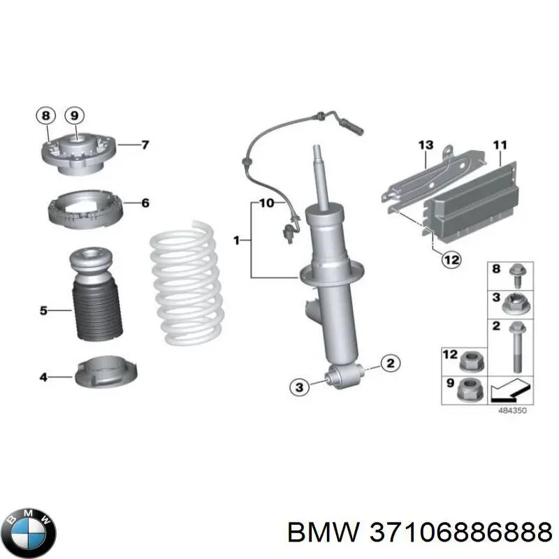 Amortecedor traseiro direito BMW 37106886888 preço, a partir de 535,85 USD