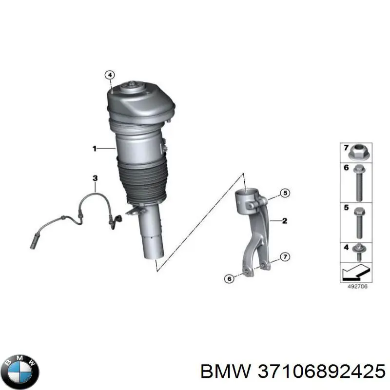 Amortecedor dianteiro esquerdo BMW 37106892425 preço, a partir de 1484,64 USD