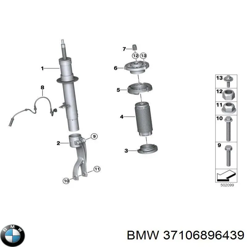 37106896439 BMW Amortecedor dianteiro esquerdo