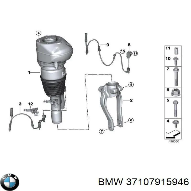 Amortecedor dianteiro direito BMW 37107915946 preço, a partir de 1009,12 USD
