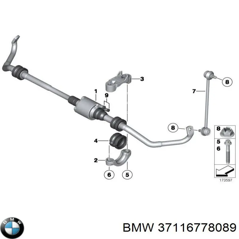 Estabilizador traseiro para BMW 7  F01, F02, F03, F04