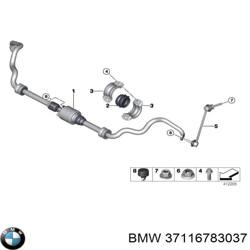 37116783037 BMW Estabilizador dianteiro