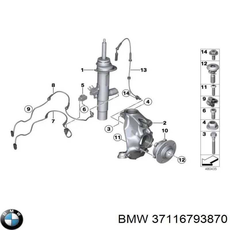 37116793870 BMW Amortecedor dianteiro direito